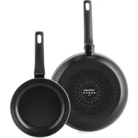 Greenpan Essence, Frittierset, Schwarz, Aluminium, Keramik, Schwarz, Keramik, Elektro, Gas, Halogen, Induktion
