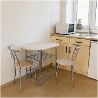 HTI San Remo Merit Tischgruppe 2-Sitzer oval Silber, Tisch 80x74x53 cm, Stuhl 35x74x35 cm