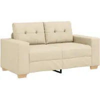 vidaXL Zweisitzer-Sofa Creme 120 cm Stoff