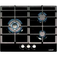 CATA LCI 6021 BK, Schwarz, Integriert, Gaskochfeld, Glas, 3 Zone(n), 3 Zone(n)