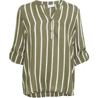 Kaffe Langarm-Bluse Regular fit Grape Leaf/Chalk white green