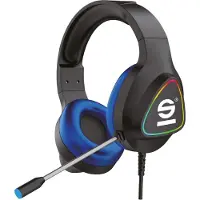 Sparco SPHEADPHONEPRO, Kabelgebunden, Gaming, 20 - 20000 Hz, 300 g, Kopfhörer, Schwarz, Blau