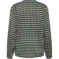 Kaffe Langarm-Bluse Regular fit Dark Green -Diamond Print green