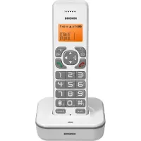 Brondi Bravo Star, DECT-Telefon, Kabelloses Mobilteil, Freisprecheinrichtung, 50 Eintragungen, Anrufer-Identifikation, Grau, Weiß