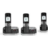 Alcatel F890, DECT-Telefon, Kabelloses Mobilteil, Freisprecheinrichtung, 200 Eintragungen, Anrufer-Identifikation, Schwarz, Silber