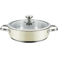 Big Buy Cooking PA-24L.009A, Rund, Allzweckpfanne, Beige, Edelstahl, Edelstahl, 24 l, Keramik, Elektro, Gas, Induktion