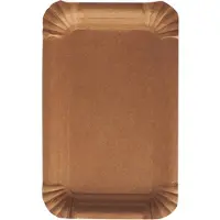 Papstar Pappteller Pure, Einweg, eckig, 100 x 160 mm, lebensmittelecht, FSC-zertifiziert & kompostierbar, braun, 8 x 250 Stück