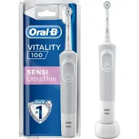 Oral-B Vitality 100 Ultrathin, Erwachsener, Rotierende-vibrierende Zahnbürste, Weiß, 7600 Bewegungen pro Minute, 4 x 30 sec, -, N