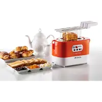 Ariete 0159/00, 2 Scheibe(n), Orange, Weiß, Tasten, Niveau, 700 W, 165 mm, 275 mm