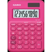 Casio Mini Taschenrechner MS7UCRD 10-stellig rot