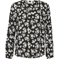 Kaffe Langarm-Bluse Regular fit Black/Turtledove Flower Print floral
