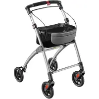 Aktiv shop GmbH Wohnungsrollator mit Feststellbremse, Aluminium-Rahmen & abnehmbares Tablett 1 St