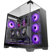 Mars Gaming MC-VISION, Midi Tower, PC, Schwarz, ATX, micro ATX, Mini-ITX, Metall, Gehärtetes Glas, Gaming
