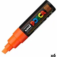 Posca UNI PC-8K MEISSELSPITZEN-MARKIERSTIFT - FLUORESZIERENDES ORANGE (6ER-BOX)