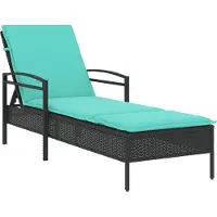 vidaXL 3-fach verstellbare Sonnenliege Poly-Rattan Schwarz