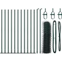 vidaXL Sechseckzaun mit Betonsockel 25 x 0,6 m PVC-beschichteter Stahl