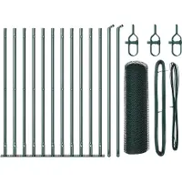 vidaXL Sechseckzaun mit Betonsockel 25 x 0,5 m PVC-beschichteter Stahl