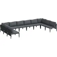 vidaXL Gartensofa-set 10 stk. Schwarz Stahl