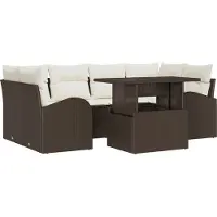 vidaXL Garten-Sofa-Set 7 stk. Braun Poly Rattan