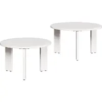 vidaXL Couchtisch 2 stk. Weiß 47,5 x 47,5 x 27 cm Massivholz Kiefer
