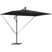 vidaXL Sonnenschirm Schwarz 294 x 200 x 270 cm Polyester und Aluminium