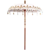 vidaXL Balinesischer Sonnenschirm Creme 185 x 185 x 260 cm