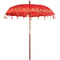 vidaXL Balinesischer Sonnenschirm Rot 215 x 215 x 260 cm