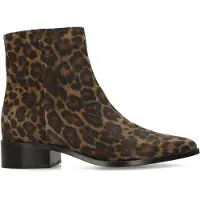 Manfield Veloursleder-Stiefeletten mit Leoprint | Größe 39