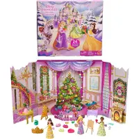 Disney Princess -Adventskalender mit 24 Tagen voller Überraschungen, enthält 3 kleine Puppen, 3 Freunde und 22 Zubehörteile, 3 Jahr(e), Mehrfarbig, Kunststoff