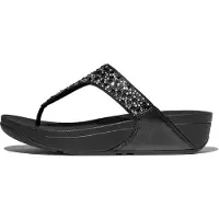 Original Brands FITFLOP FitFlop Lulu Crystal-Mix Toe-Post Sandals SCHWARZ 43