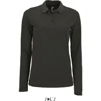 Sol SOLs 02083 | Damen Long-Sleeve Piqué Polo Shirt Perfect - Farbe: Charcoal Melange - Größe: S