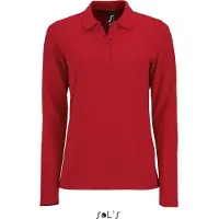 Sol SOLs 02083 | Damen Long-Sleeve Piqué Polo Shirt Perfect - Farbe: Red - Größe: XL
