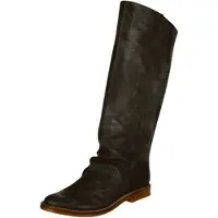 Felmini Halbhohe Lederstiefel, Modell Renoir 7584, mit niedrigem Absatz und Falten-Details