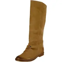 Felmini Halbhohe Leder Stiefel Renoir 7584 mit Falten, niedrigem Absatz und Vintage-Finish