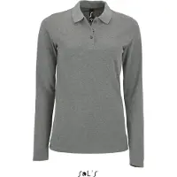 Sol SOLs 02083 | Damen Long-Sleeve Piqué Polo Shirt Perfect - Farbe: Grey Melange - Größe: XL