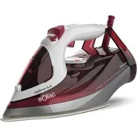 Solac S91869600, Trocken- & Dampfbügeleisen, Keramik-Bügelsohle, 2 m, 180 g/min, Kirsche (Frucht), Weiß, 40 g/min