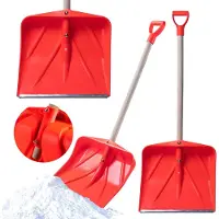 Kadax Schneeschaufel "Estival", Schneespaten mit Holzstiel, Orange, 50 cm