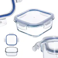 Kadax Lebensmittelbehälter aus Glas, 1100 ml, mit Deckel, Lunchbox