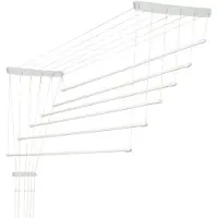 Kadax Deckenwäschetrockner "Torp", Deckentrockner Traglast 12kg, 6 Stäbe, 90 cm, weiß