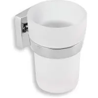 Novaservis Metalia 12 - Becher für Zahnpasta und Zahnbürsten mit Halter, glas/chrom 0206,0