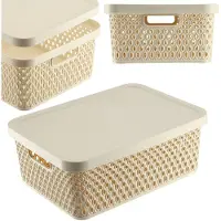 Kadax Korb mit Deckel Organizer Aufbewahrungsbehälter Box 12L