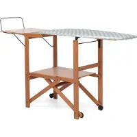 Foppapedretti Asso, Bügelbrett in Originalgröße, Aluminium, Baumwolle, Polyester, Dampfbügeleisen, Schwarz, Walnuss, Einfarbig, Grau, Weiß