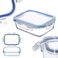 Kadax Lebensmittelbehälter aus Glas, 640 ml, mit Deckel, Lunchbox, Lunchbox