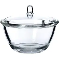 Kadax Zuckerdose, Zuckerdose mit Deckel, Zuckerbehälter aus Glas, elegant