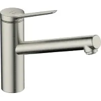 Hansgrohe Zesis M33 Einhebel-Küchenarmatur ComfortZone 150, CoolStart, wassersparend, 1 Strahlart, chrom, Ausladung 220 mm, 000, 74813800, Farbe: Edelstahl-Optik