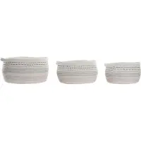 DKD Home Decor Basket set White Black Orange 52 x 43 x 25 cm