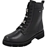 Remonte Damen Stiefelette mit Strassbesatz und RemonteTEX-Membran D2S73, Größe:37 EU, Farbe:Schwarz