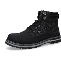 Dockers Schnürboots BY GERLI, Herren, Gr. 43, Textil, schwarz, Lederimitat, Schuhe Schnürboots, Winterboots, Workerboots mit Profilsohle