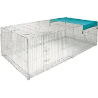 Kerbl Freilaufgehege Kleintiere mit Ausbruchsperre 230x115x70 cm Chrom