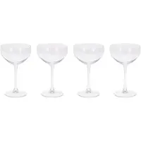 Excellent houseware Champagnerglaser - 4 Stuck - Glas - transparent - 200 ml
